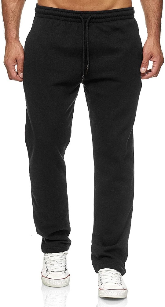 Autumn and winter men's fashion casual pants solid color brushed plus fleece casual sports pants