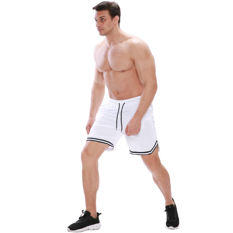 Summer new style spliced men's fitness basketball shorts, youth student sports and leisure five-point shorts for men