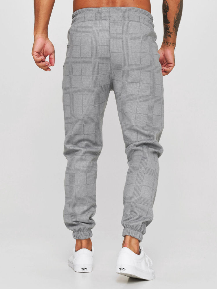 Checkered 3D digital printed sports casual pants fitness leggings pants