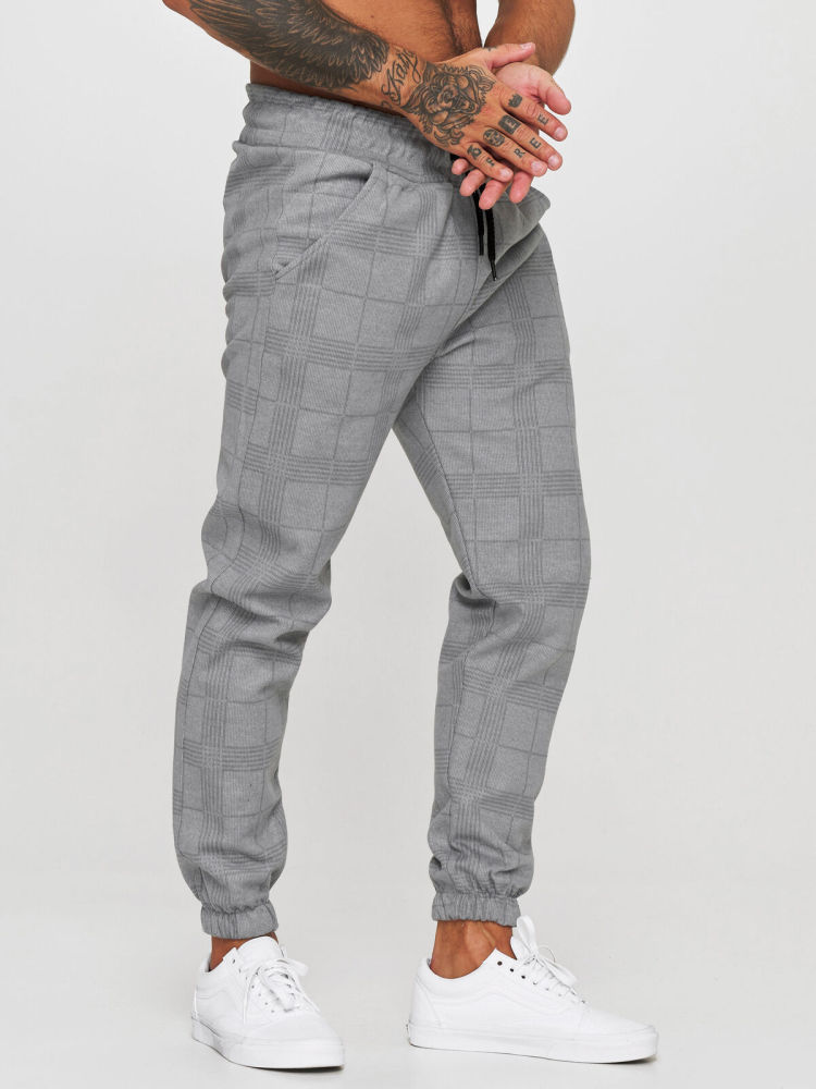 Checkered 3D digital printed sports casual pants fitness leggings pants
