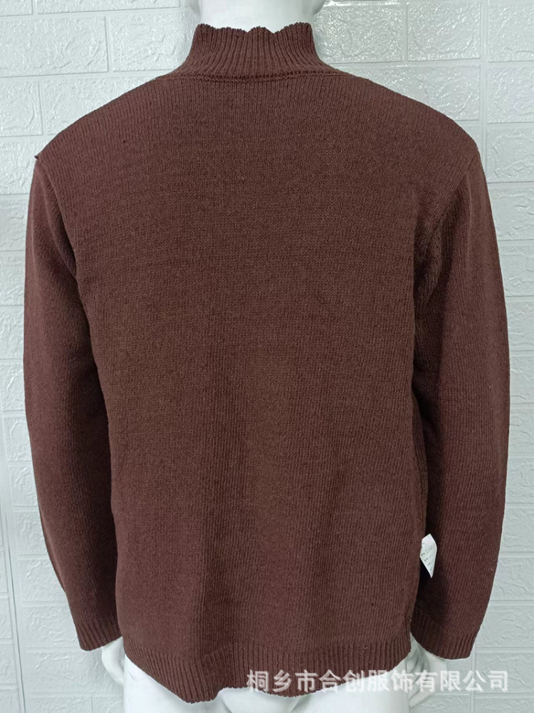 Sweater Cardigan 2024 Autumn and Winter New Solid Color V-neck Long Sleeve Pocket Knitted Sweater Jacket Men's Clothing