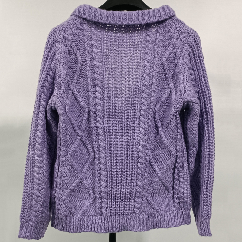2024 Autumn and Winter Sweater Men's Cardigan Solid Color Lapel Long Sleeve Knitted Jacket Sweater Cardigan