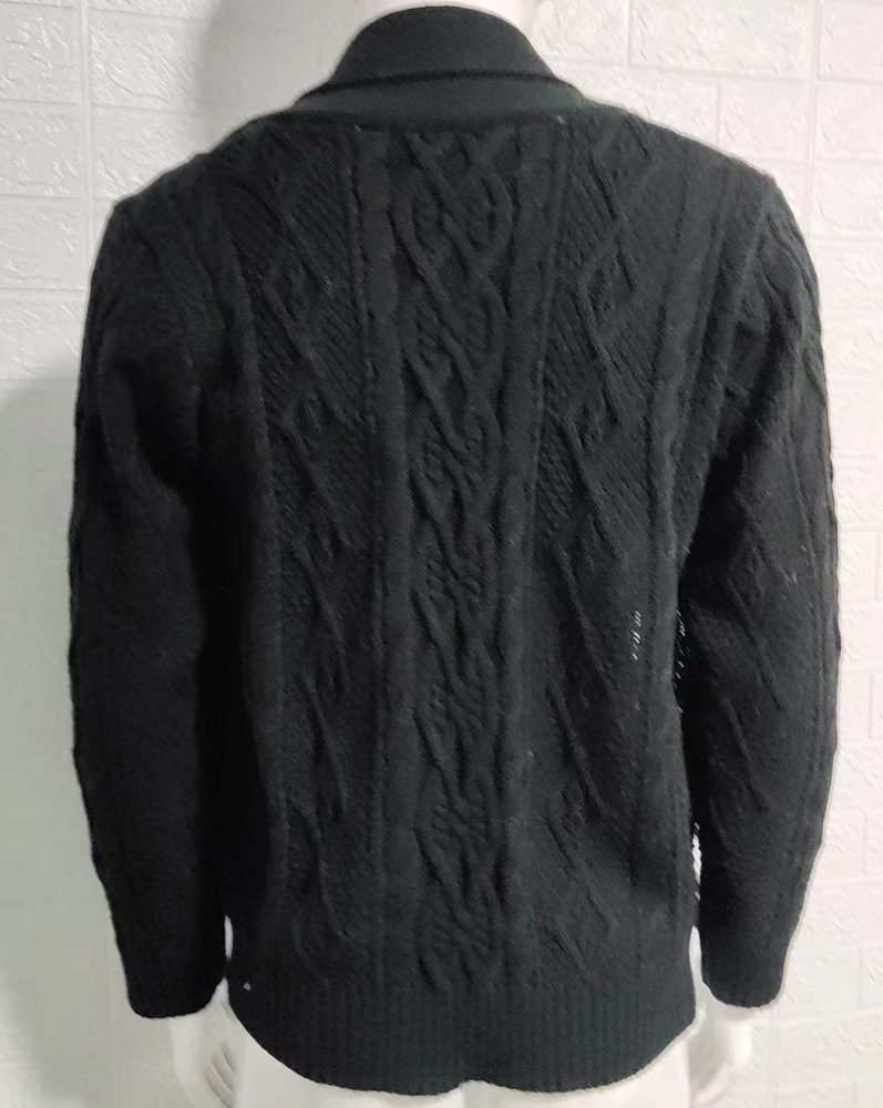Sweater Men's Solid Color Slim Long Sleeve Knitted Jacket Autumn and Winter Cardigan Sweater