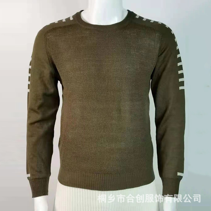 2024 Sweater European and American Autumn and Winter Men's Slim Long Sleeve Round Neck Knitted Tops Plus Size Men's Clothing