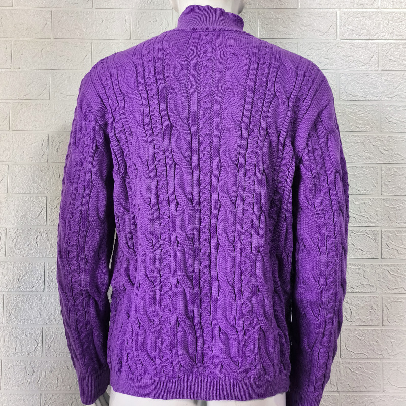 Sweater solid color half turtleneck double breasted knitted sweater jacket 2024 autumn and winter new cardigan men's clothing