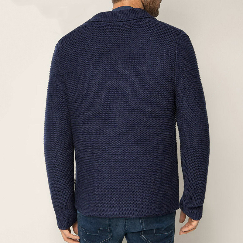 2024 new autumn and winter sweater cardigan men's lapel knitted suit jacket men's clothing