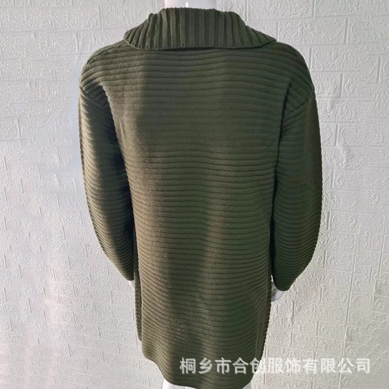 2024 new autumn and winter cardigan men's solid color turtleneck long-sleeved knitted sweater coat sweater