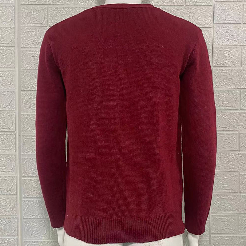 2024 new autumn and winter sweater men's V-neck long-sleeved slim cardigan men's sweater jacket