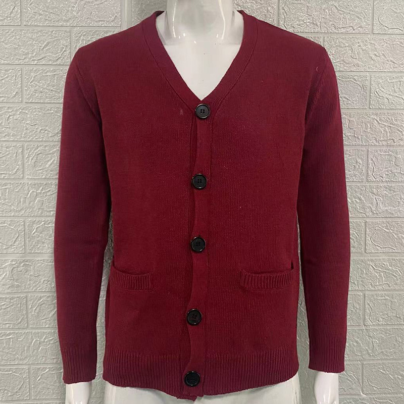 2024 new autumn and winter sweater men's V-neck long-sleeved slim cardigan men's sweater jacket