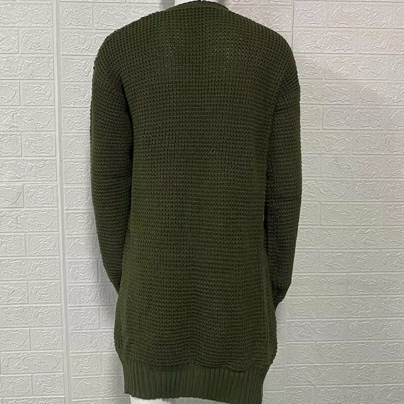 Sweater cardigan solid color loose knitted jacket 2024 autumn and winter new sweater for men