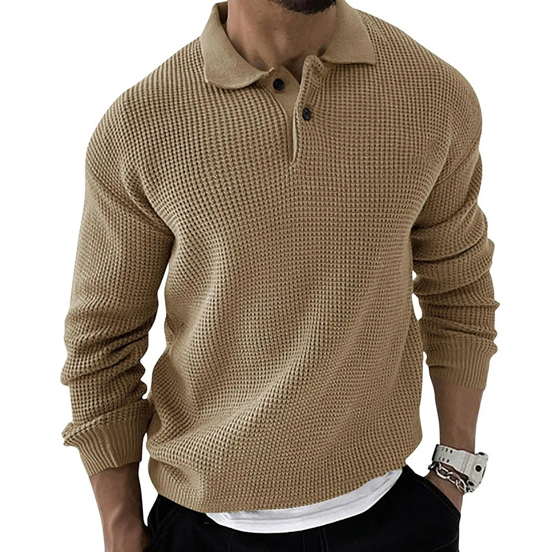 Lapel Sweater Men's Fashion Urban Slim Long Sleeve Knitted Sweater 2024 Autumn New Men's Clothing