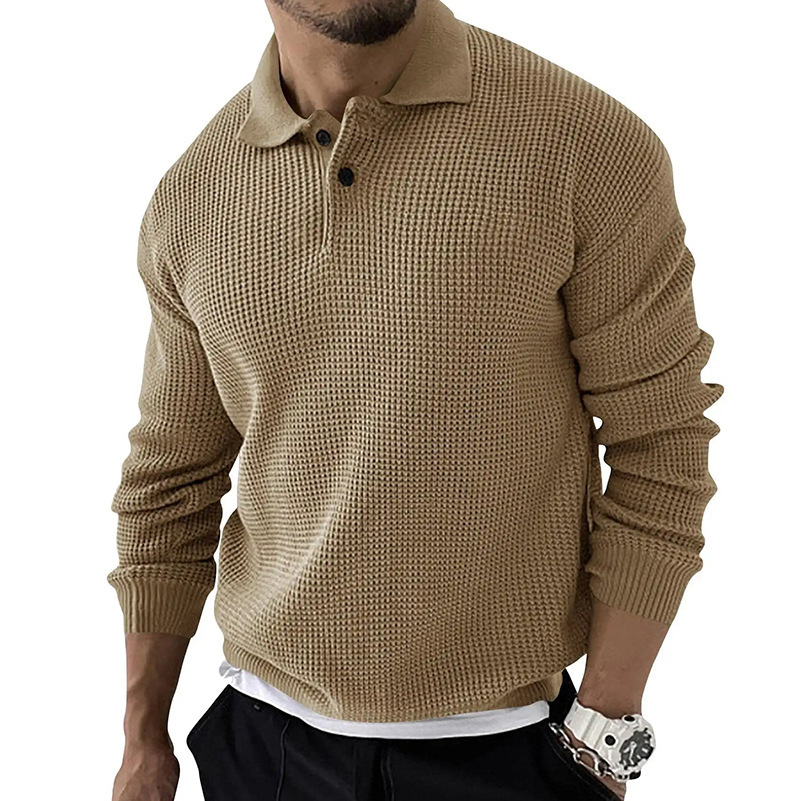 Lapel Sweater Men's Fashion Urban Slim Long Sleeve Knitted Sweater 2024 Autumn New Men's Clothing