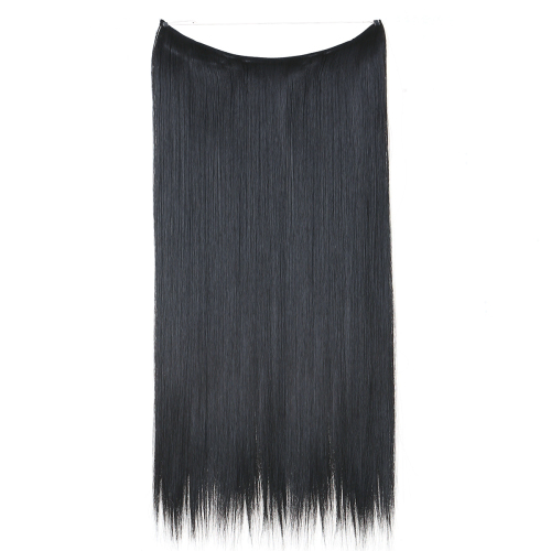 Long Straight Clip In Hairpiece Hair Extensions 4Pcs/Set Synthetic 22'' Black Dark Brown MixedColor Heat Resistant Fiber