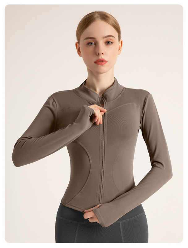 Long Sleeve Sports Jacket Women Zip Fitness Yoga Shirt Winter Warm Gym Top Activewear Running Coats Workout Clothes For Cycling