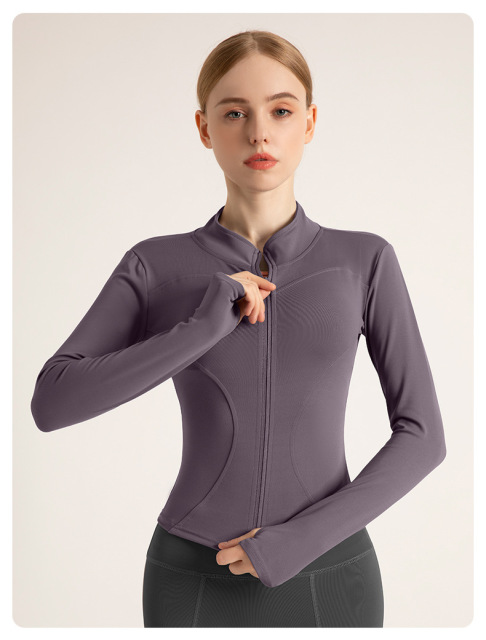 Long Sleeve Sports Jacket Women Zip Fitness Yoga Shirt Winter Warm Gym Top Activewear Running Coats Workout Clothes For Cycling