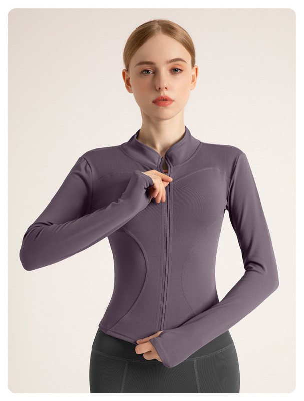 Long Sleeve Sports Jacket Women Zip Fitness Yoga Shirt Winter Warm Gym Top Activewear Running Coats Workout Clothes For Cycling