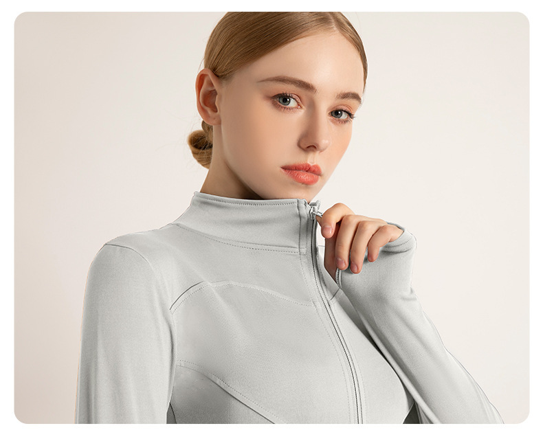 Long Sleeve Sports Jacket Women Zip Fitness Yoga Shirt Winter Warm Gym Top Activewear Running Coats Workout Clothes For Cycling