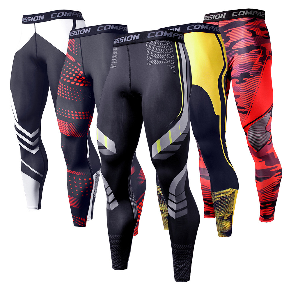 Men's Running Leggings Sportswear Quick Dry Gym Fitness Tights Workout Training Jogging Sports Trousers Compression Sport Pants