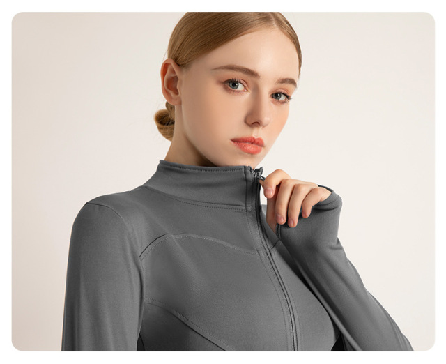 Long Sleeve Sports Jacket Women Zip Fitness Yoga Shirt Winter Warm Gym Top Activewear Running Coats Workout Clothes For Cycling
