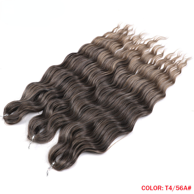 Anna 24 Inch Synthetic Hair Water Wave Braiding Hair Extensions Ombre Blonde Deep Wave Afro Curl Twist Crochet Hair for Women