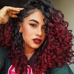 Bella Afro Kinky Curly Synthetic Hair 6 Bundles With 1Closure 7pcs/Lot Ombre Color 16-20 inch Kinky Curly Bundles Hair Extension