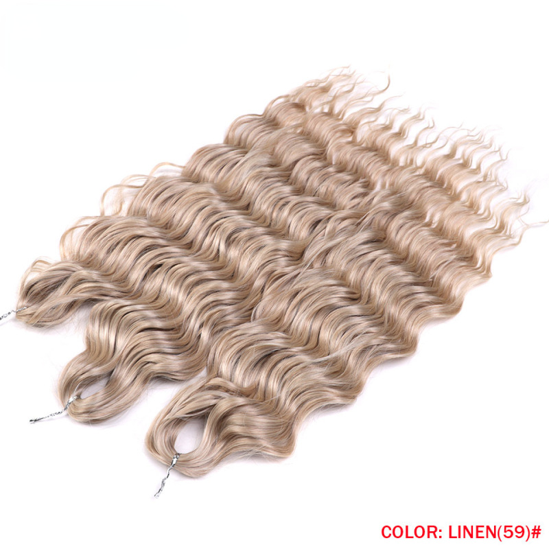 Anna 24 Inch Synthetic Hair Water Wave Braiding Hair Extensions Ombre Blonde Deep Wave Afro Curl Twist Crochet Hair for Women