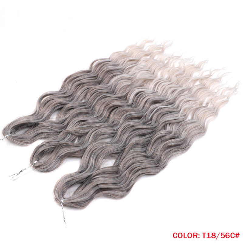 Anna 24 Inch Synthetic Hair Water Wave Braiding Hair Extensions Ombre Blonde Deep Wave Afro Curl Twist Crochet Hair for Women