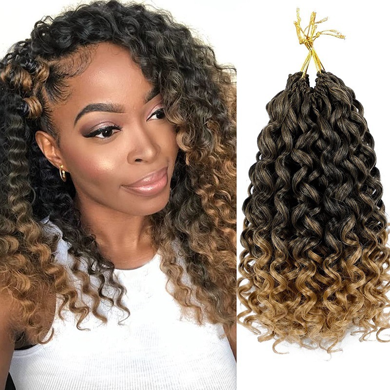 Bella Afro Kinky Curly Synthetic Hair 6 Bundles With 1Closure 7pcs/Lot Ombre Color 16-20 inch Kinky Curly Bundles Hair Extension