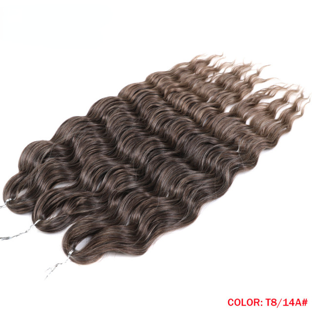 Anna 24 Inch Synthetic Hair Water Wave Braiding Hair Extensions Ombre Blonde Deep Wave Afro Curl Twist Crochet Hair for Women