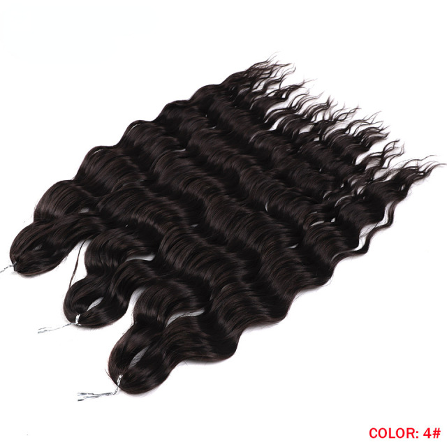 Anna 24 Inch Synthetic Hair Water Wave Braiding Hair Extensions Ombre Blonde Deep Wave Afro Curl Twist Crochet Hair for Women