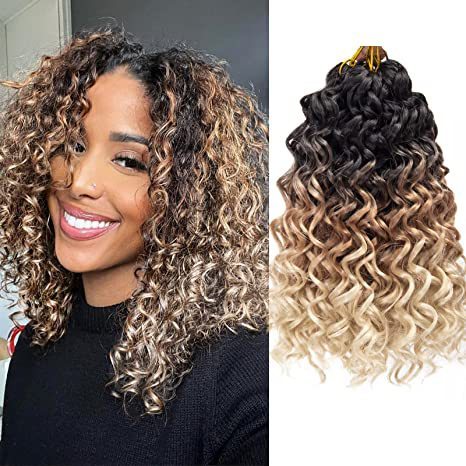 Bella Afro Kinky Curly Synthetic Hair 6 Bundles With 1Closure 7pcs/Lot Ombre Color 16-20 inch Kinky Curly Bundles Hair Extension