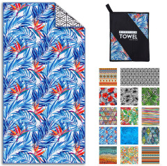 HiTurbo Microfiber Blanket Quick Drying Beach Towels, Oversized 35*71in Printing Towel, Super Absorbent Pool Towel Blanket, Bohe
