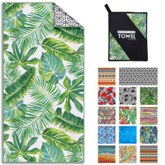 HiTurbo Microfiber Blanket Quick Drying Beach Towels, Oversized 35*71in Printing Towel, Super Absorbent Pool Towel Blanket, Bohe