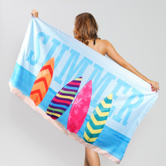 HiTurbo Microfiber Blanket Quick Drying Beach Towels, Oversized 35*71in Printing Towel, Super Absorbent Pool Towel Blanket, Bohe