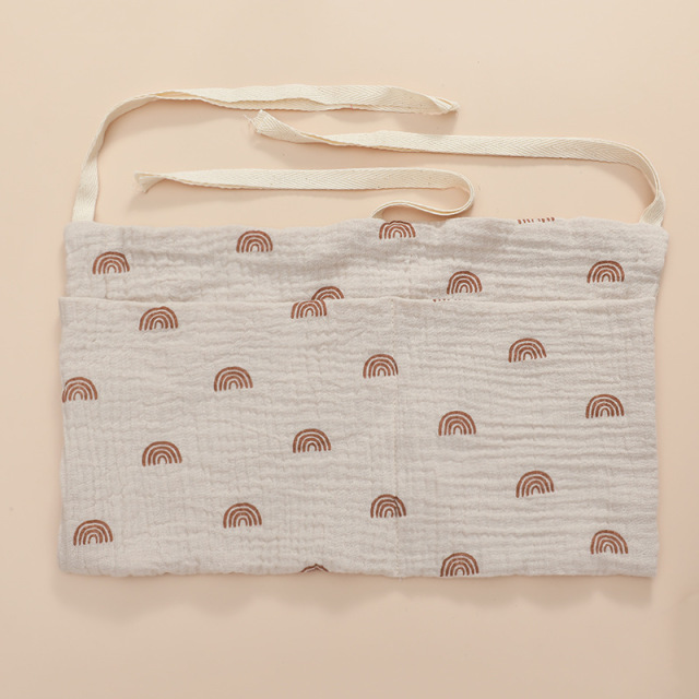 Baby Bed Hanging Storage Bags Cotton Newborn Crib Organizer Toy Diaper Pocket for Crib Bedding Set Accessories Nappy Store Bags