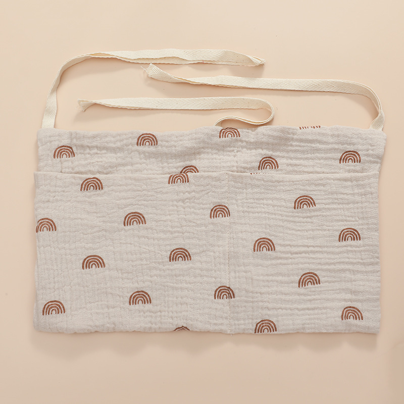 Baby Bed Hanging Storage Bags Cotton Newborn Crib Organizer Toy Diaper Pocket for Crib Bedding Set Accessories Nappy Store Bags