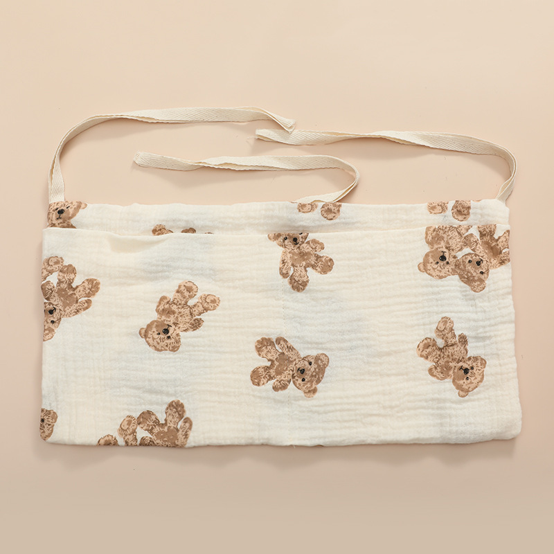 Baby Bed Hanging Storage Bags Cotton Newborn Crib Organizer Toy Diaper Pocket for Crib Bedding Set Accessories Nappy Store Bags