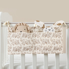 Baby Bed Hanging Storage Bags Cotton Newborn Crib Organizer Toy Diaper Pocket for Crib Bedding Set Accessories Nappy Store Bags