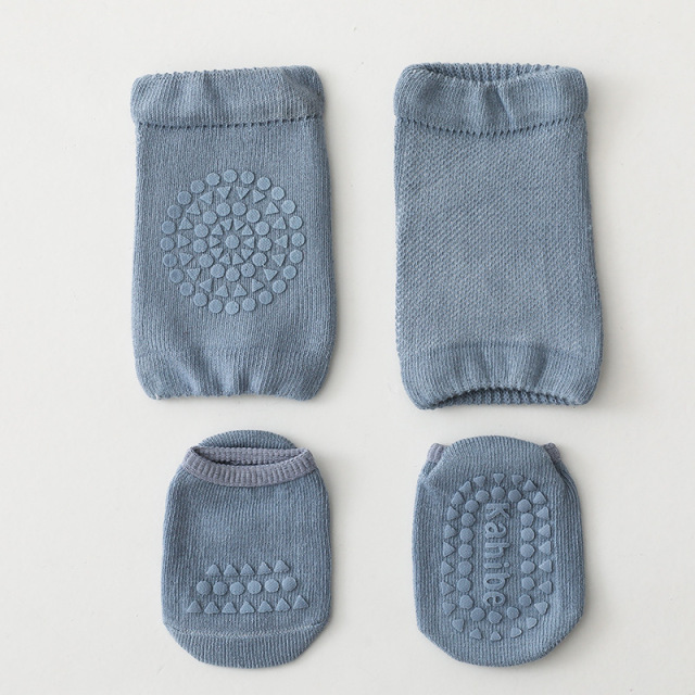 Baby Knee Pads Socks Set for Girls Boys Summer Solid Color Anti Slip Socks Kid Crawling Safety Floor Sock Leg Knee Protector
