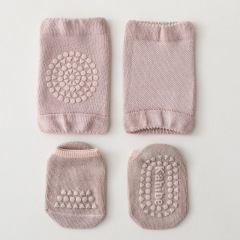 Baby Knee Pads Socks Set for Girls Boys Summer Solid Color Anti Slip Socks Kid Crawling Safety Floor Sock Leg Knee Protector