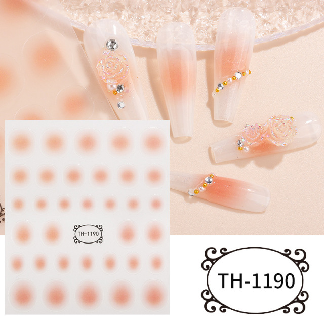 Gradient Nail Sticker 3D Jelly Red Pink Blush Sliders Cute Ombre Nail Design Japanese Style Translucent Gel Polish Wraps Decal