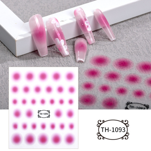 Gradient Nail Sticker 3D Jelly Red Pink Blush Sliders Cute Ombre Nail Design Japanese Style Translucent Gel Polish Wraps Decal