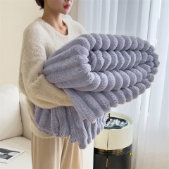 Artificial Rabbit Plush Autumn Warm Bed Blanket Soft Coral Plush Sofa Blanket Comfortable Thickened Bed Blanket