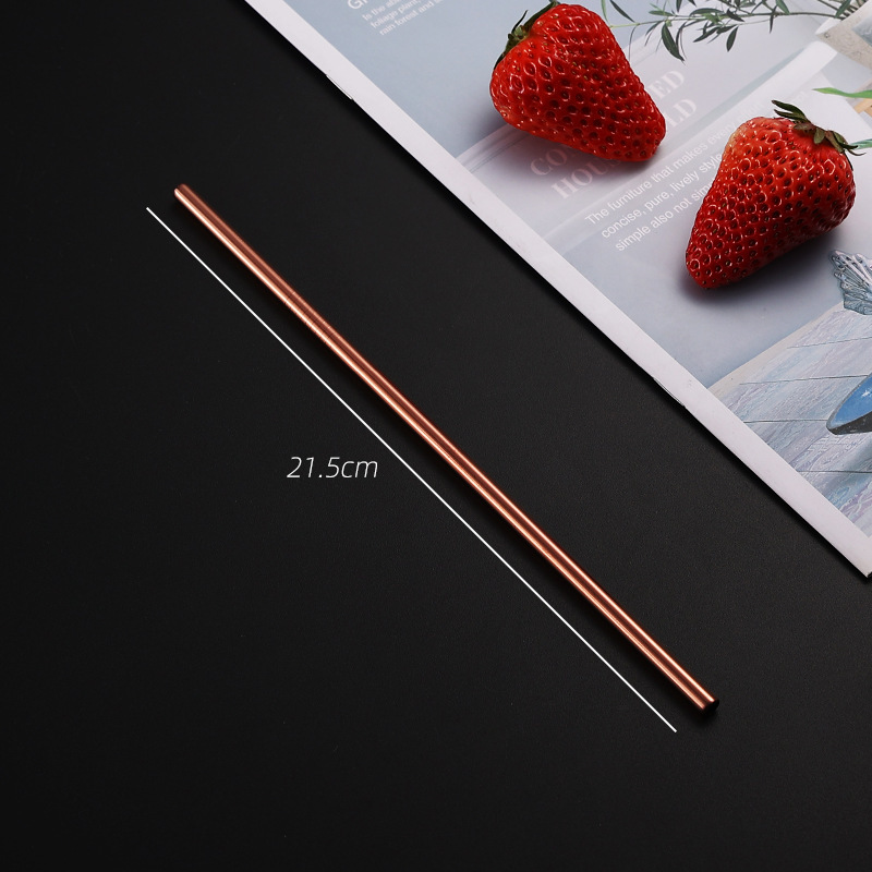 Rainbow Color Reusable Metal Straws Set with Cleaner Brush 304 Stainless Steel Drinking Straw Milk Drinkware Bar Party Accessory