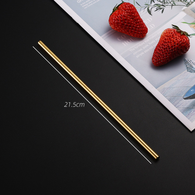 Rainbow Color Reusable Metal Straws Set with Cleaner Brush 304 Stainless Steel Drinking Straw Milk Drinkware Bar Party Accessory