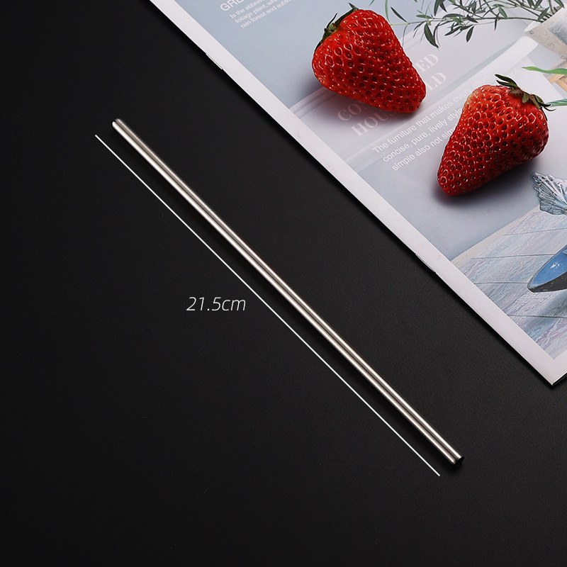 Rainbow Color Reusable Metal Straws Set with Cleaner Brush 304 Stainless Steel Drinking Straw Milk Drinkware Bar Party Accessory