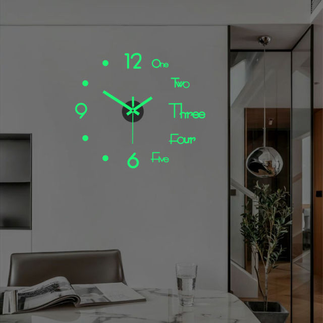 DIY Modern Design Large Wall Clock Fashion Decorative Living Room Wall Clock Home Decoration Clocks Decor Decoration for Bedroom
