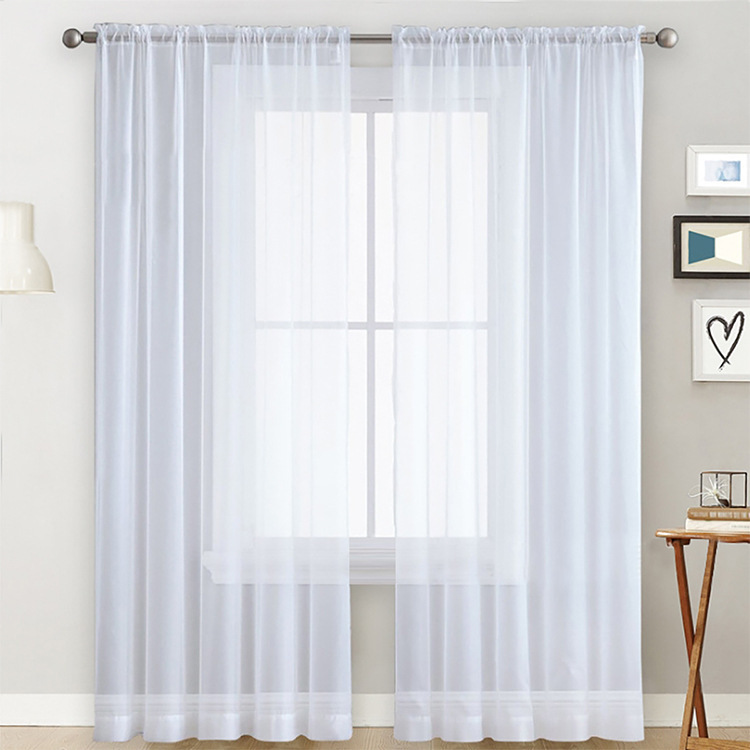 Shading Solid White Sheer Curtains for Living Room Decoration Window Curtains for Kitchen Modern Tulle Voile Organza Curtains