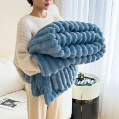Artificial Rabbit Plush Autumn Warm Bed Blanket Soft Coral Plush Sofa Blanket Comfortable Thickened Bed Blanket