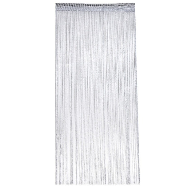 Glitter Door String Curtain Silver Ribbon Shiny Tassel Flash Line Curtain Valance for Window Room Home Decoration